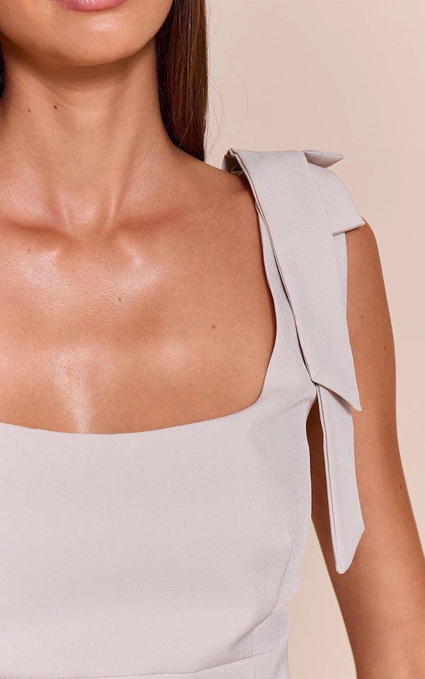 Woven Bow Strap Detail Long Top
