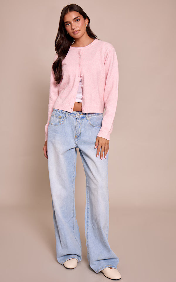 Crew Neck Knit Cardigan