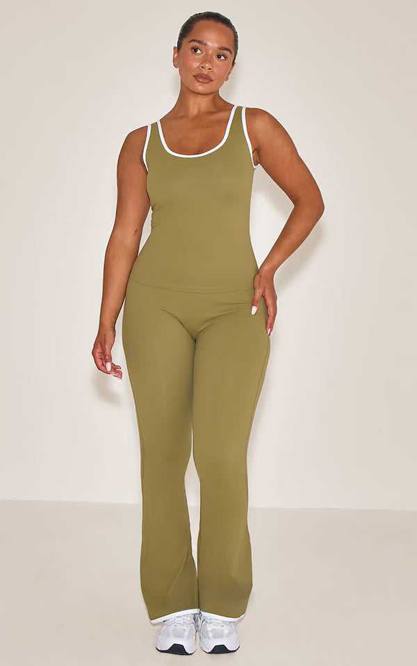 Shape Active Contrast Binding Longline Top