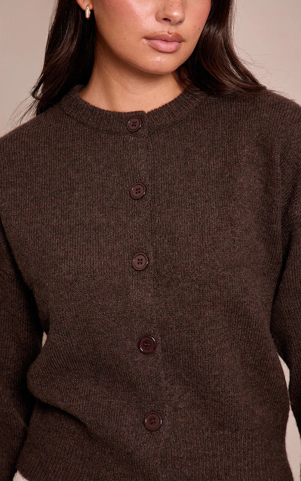 Crew Neck Knit Cardigan