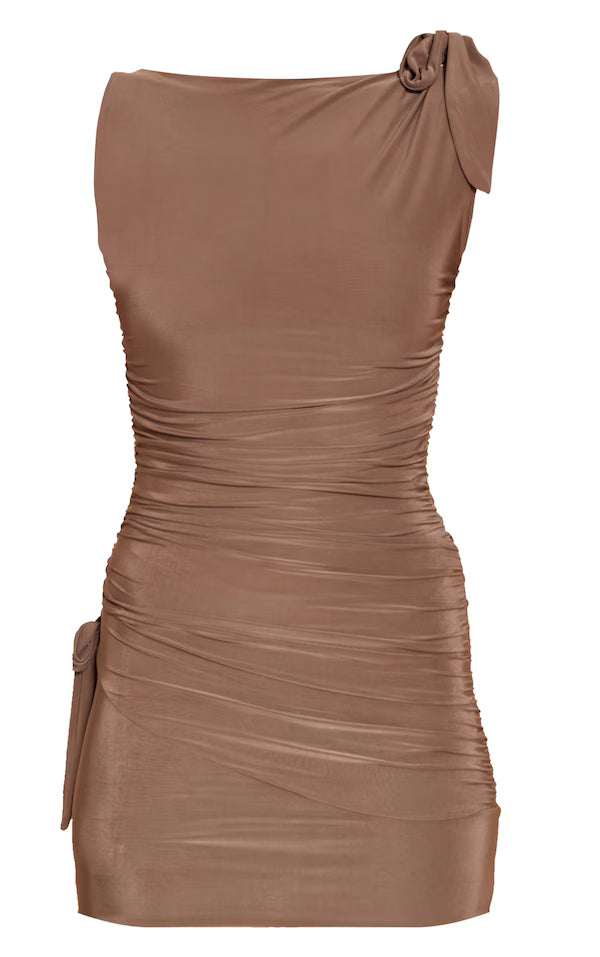 Slinky Knot Detail Bodycon Mini Dress