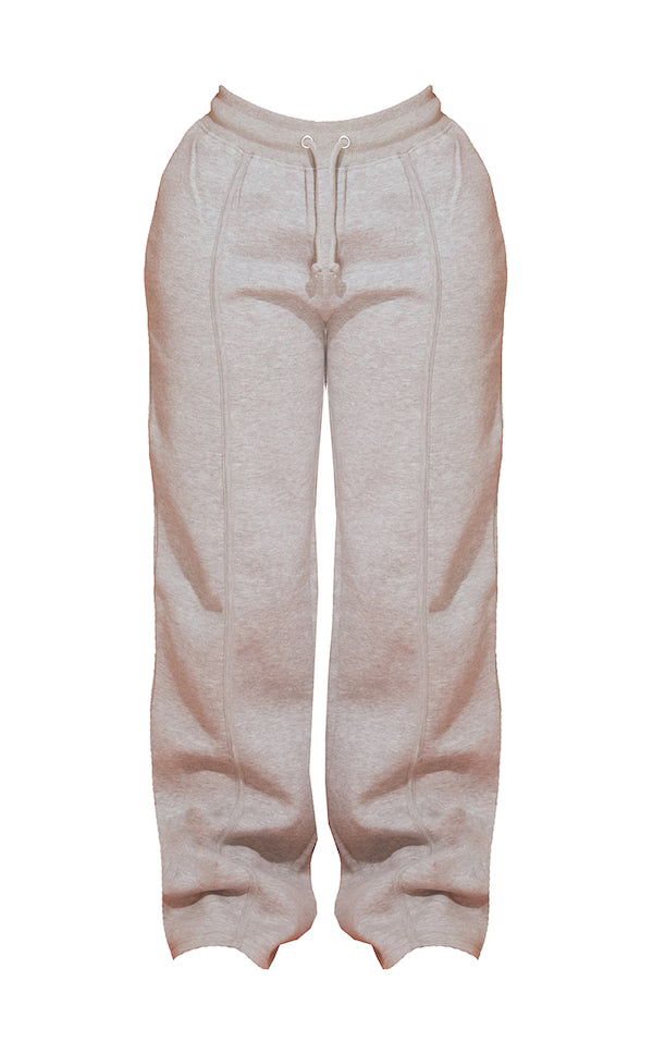 Shape Marl Binded High Waist Wide Leg Joggers