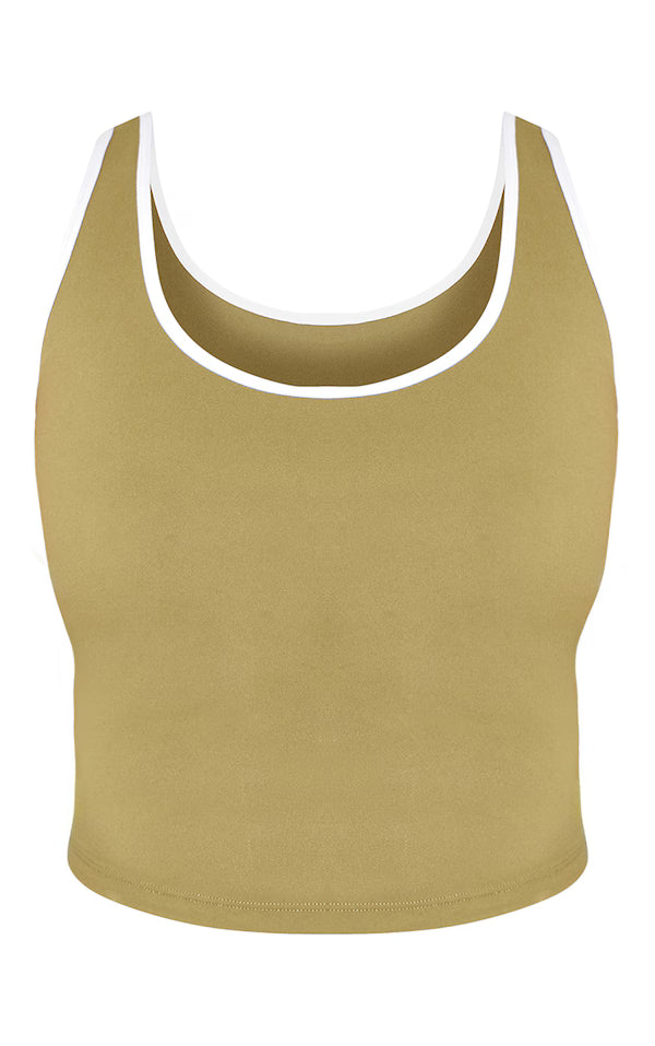 Shape Active Contrast Binding Longline Top