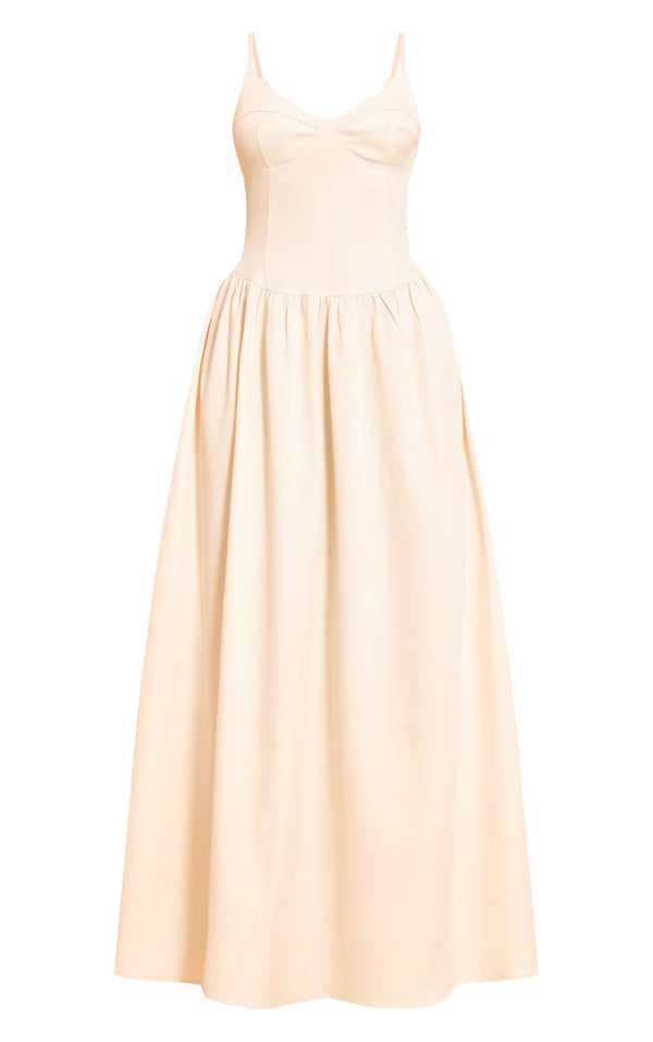 Woven Strappy Bust Detail Maxi Dress