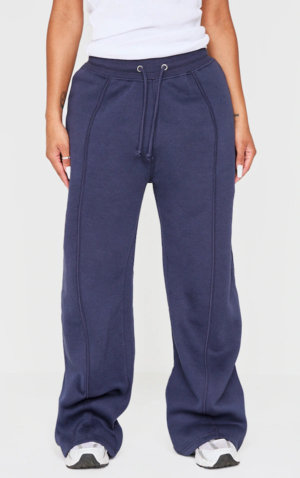Shape Marl Binded High Waist Wide Leg Joggers
