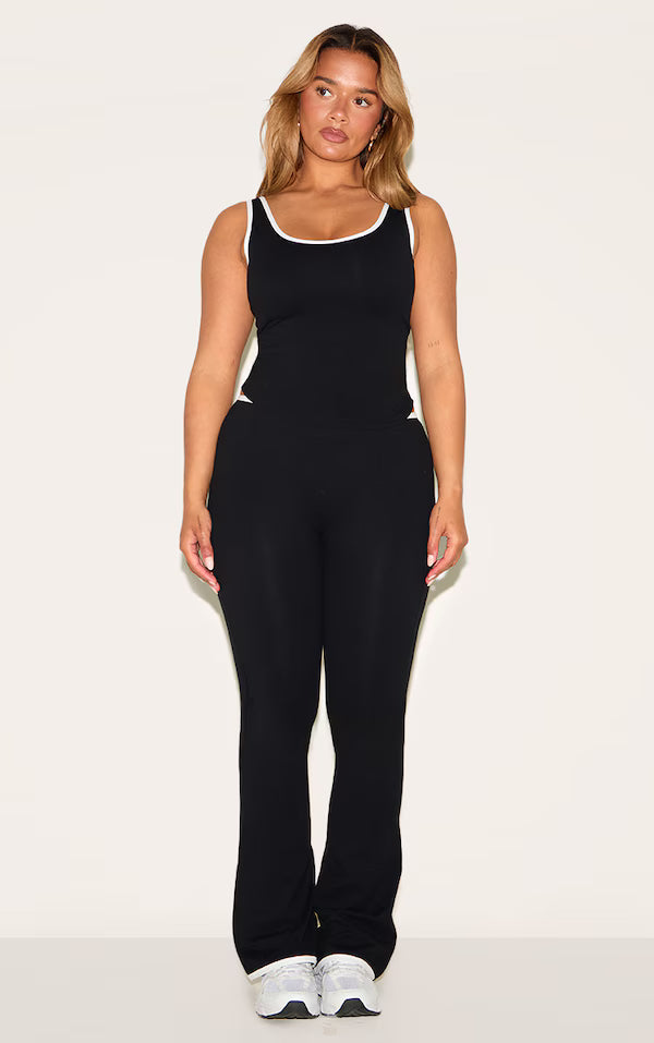 Shape Active Contrast Binding Longline Top