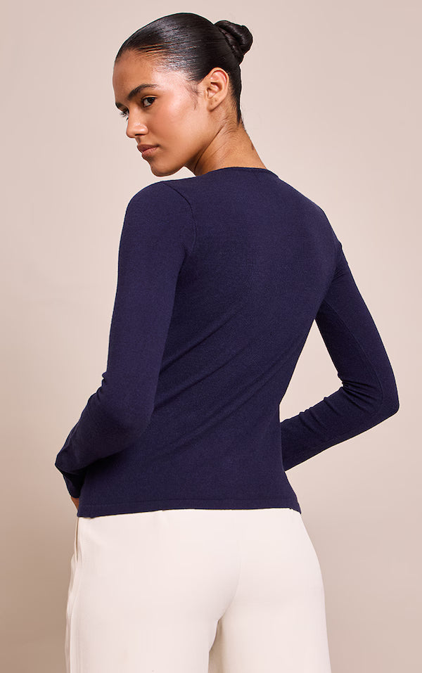 Button Through Fine Knit Cardigan