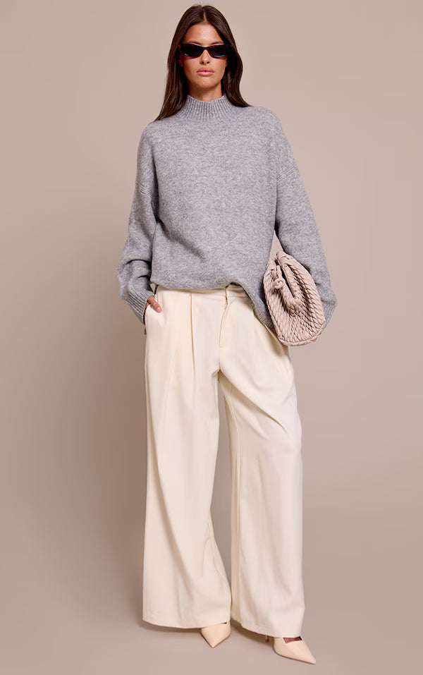 Oversized Polo Neck Knitted Jumper