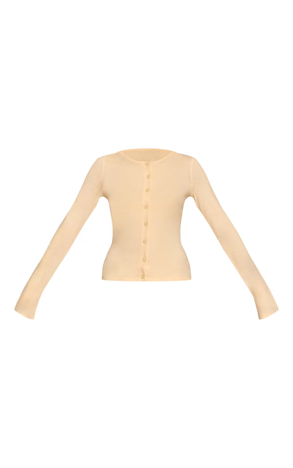 Button Through Fine Knit Cardigan