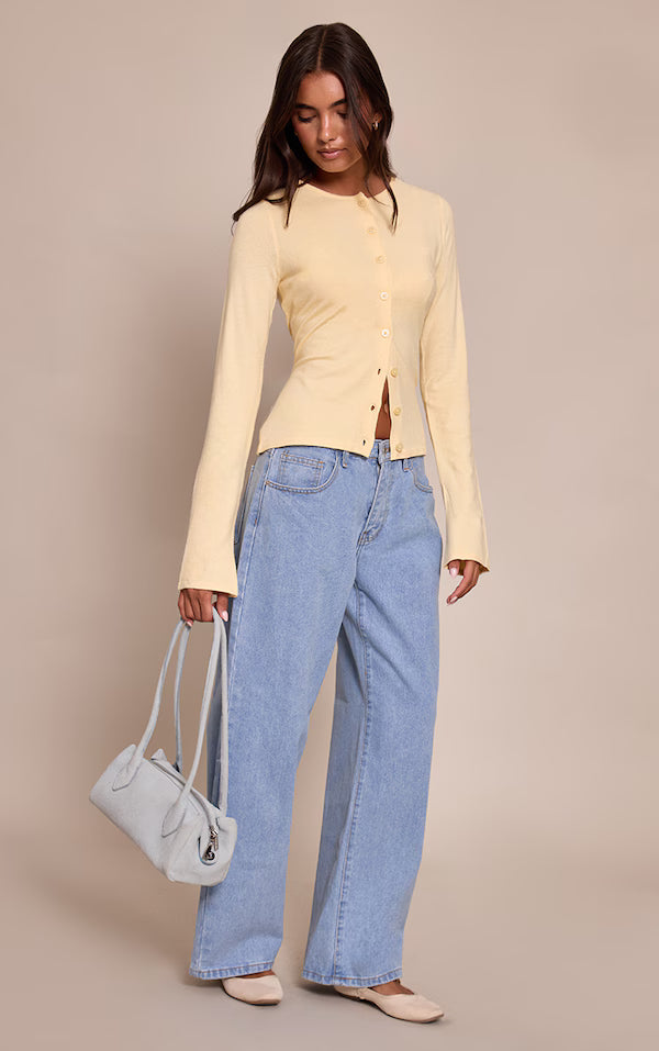 Button Through Fine Knit Cardigan