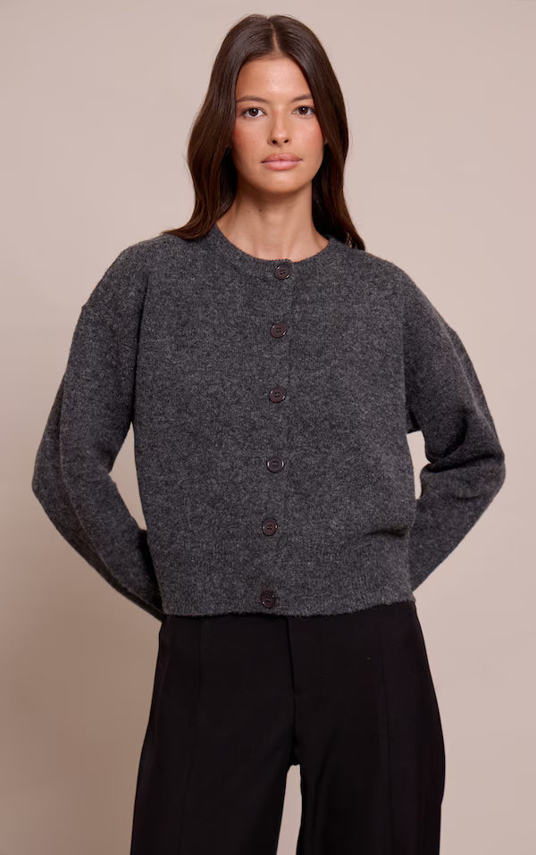 Crew Neck Knit Cardigan