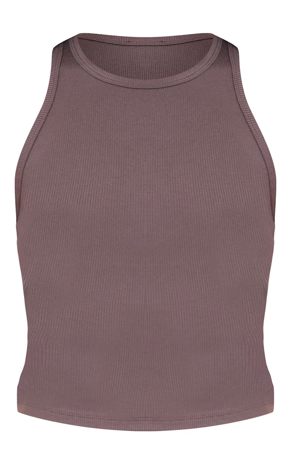 Soft Rib Racer Neck Vest Top