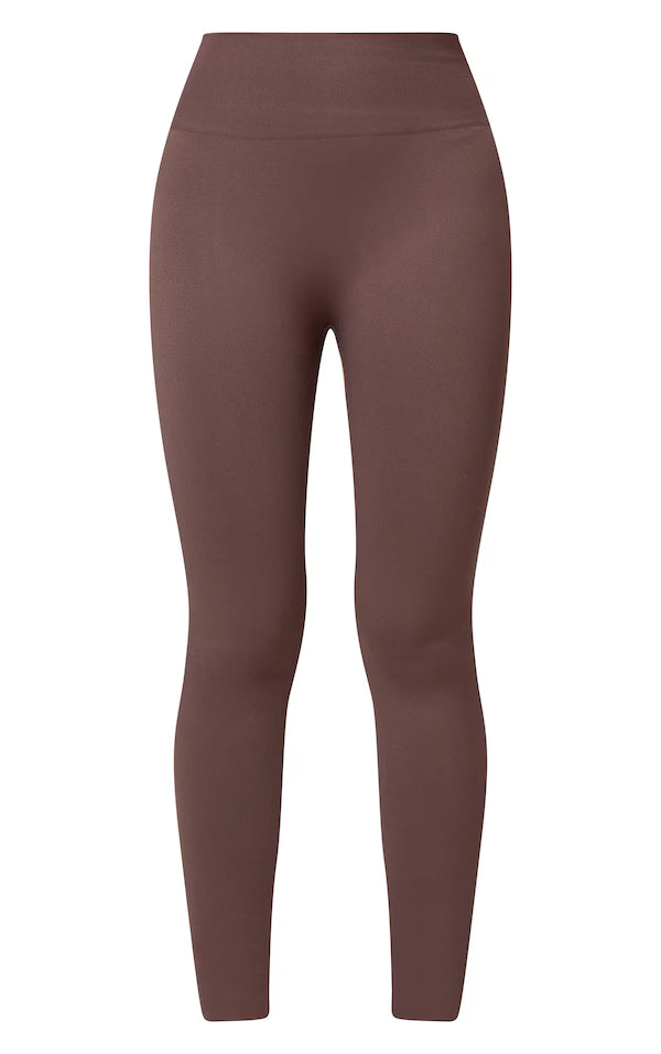 Chocolate Seamless High Waist Gym Leggings