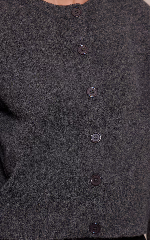 Crew Neck Knit Cardigan