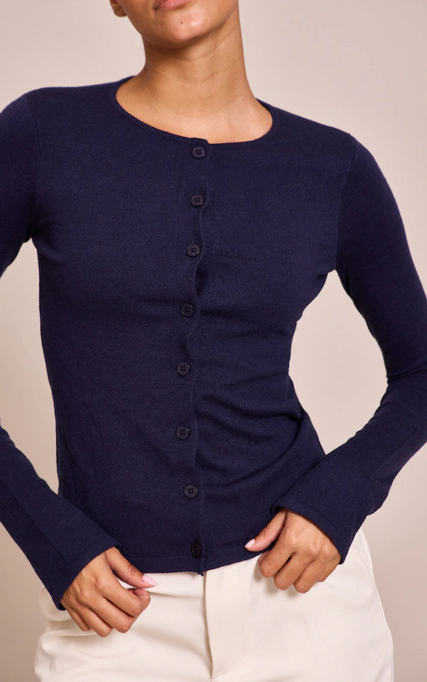 Button Through Fine Knit Cardigan